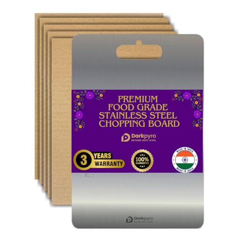Darkpyro Countertop Stainless Steel Chopping Board for Kitchen,Fruit and Vegetable Cutting & Chopping Board (Pack of 1)